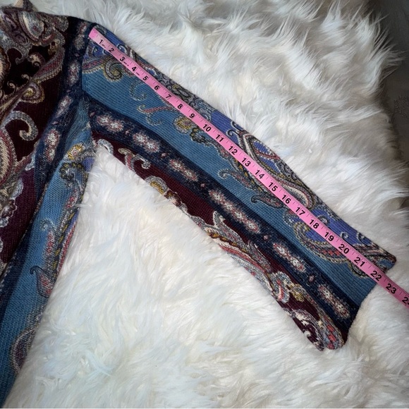 CHICO'S Paisley Print Long Open Front Shawl
Cardigan Tunic sz 2 US L / 12 - Picture 10 of 11